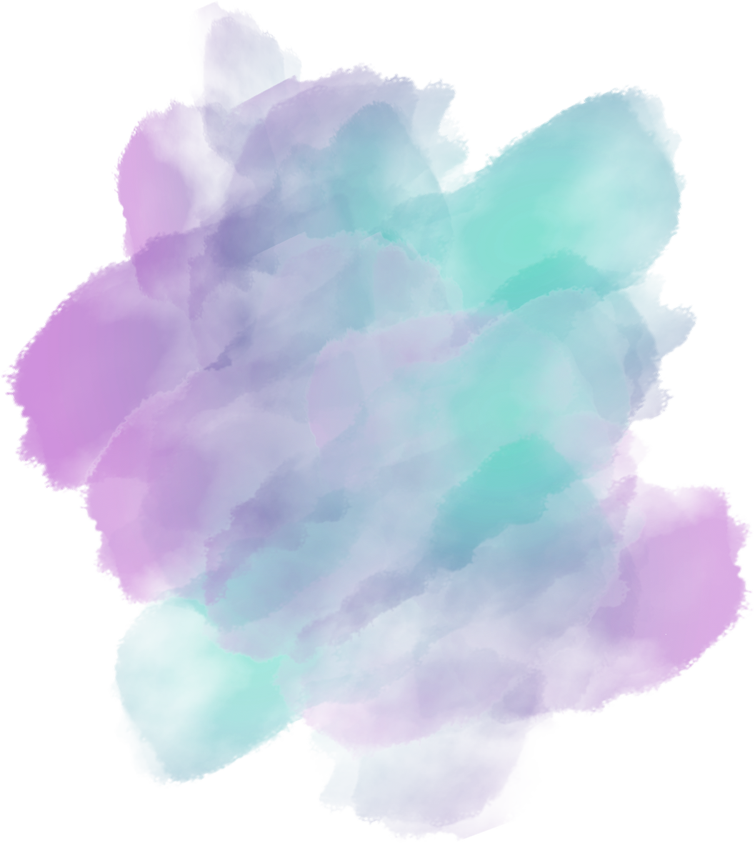 soft green and soft purple splash watercolor element